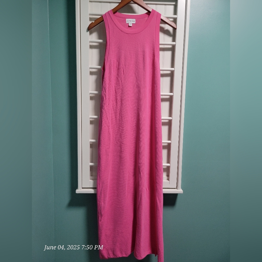 Pink Sleeveless Halter Maxi Sundress